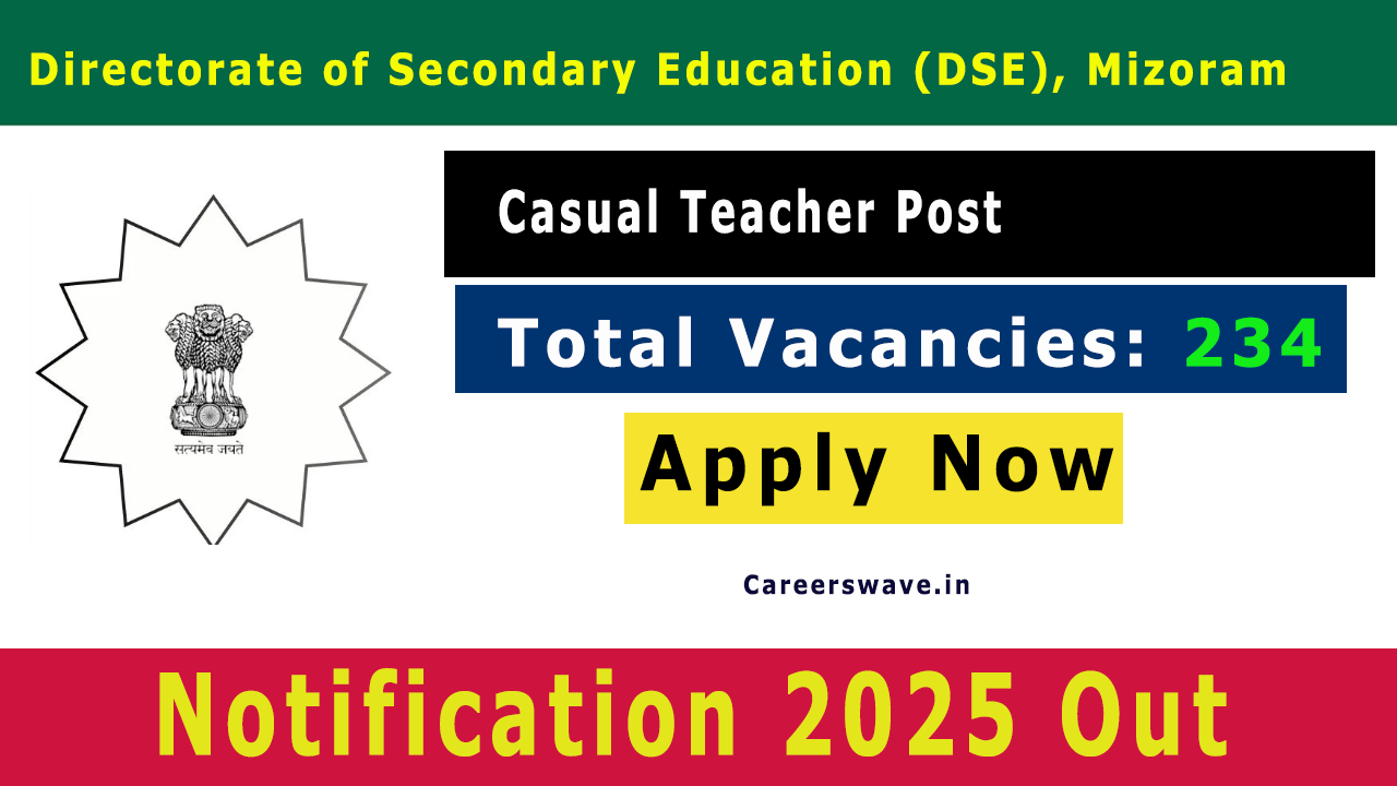 DSE Mizoram Casual Teacher Notification