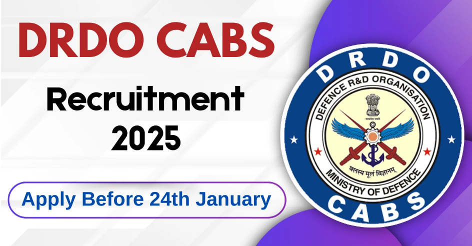 DRDO CABS Recruitment 2025 for 25 JRF vacancies