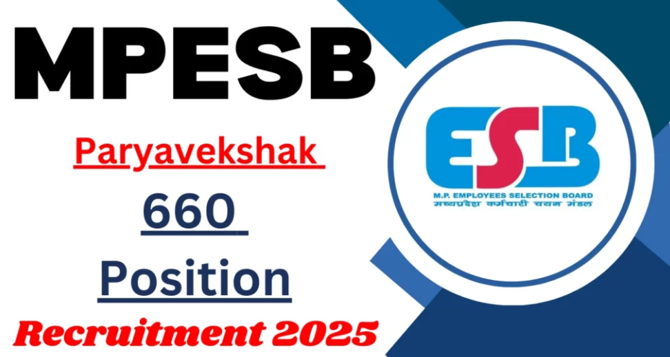 MPESB Paryavekshak Recruitment 2025 Notification for 660 Posts