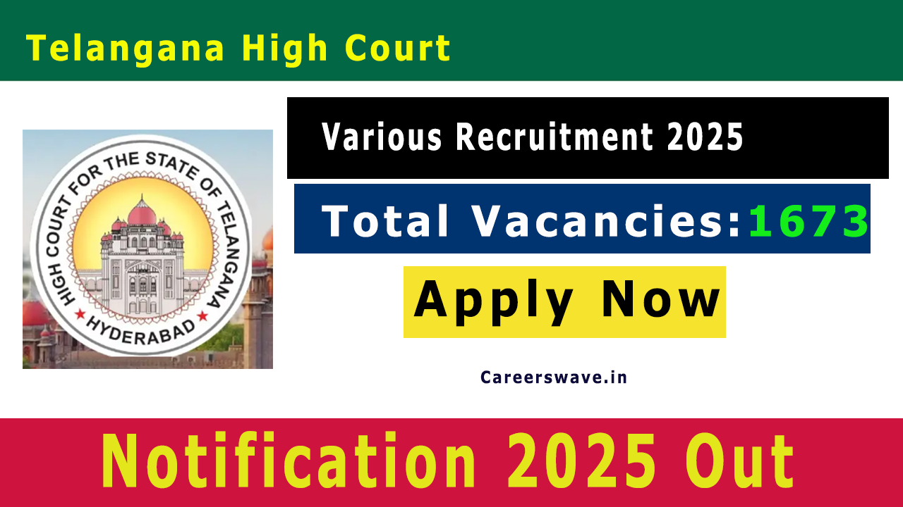 TS High Court Recruitment 2025 Notification for 1673 Vacancies