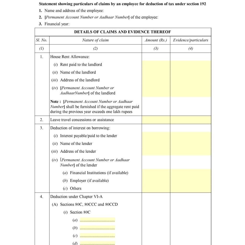 Investment Declaration Form 2023 24 - Image to u