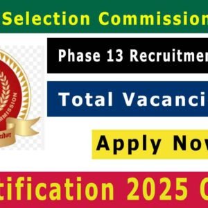 SSC Selection Post Phase 13 Notification